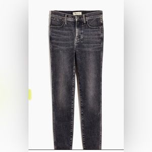 High rise skinny crop gray jeans